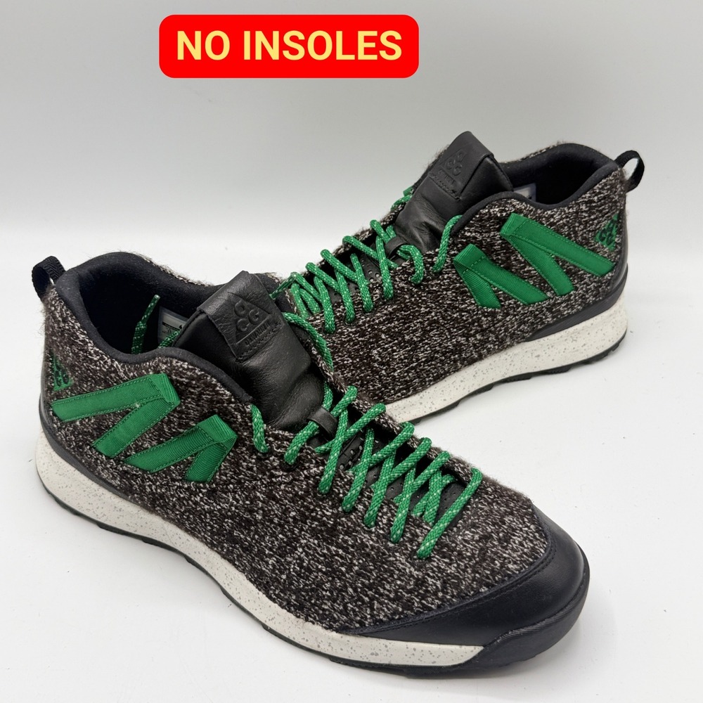 Nike ACG Okwahn II NRG Wool Mid Black Green 577181-003 Mens Size 11 No INSOLES